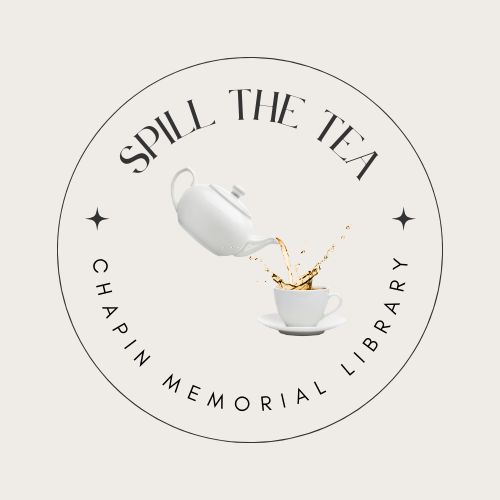 Spill the Tea logo with tea spilling from teapot to cup
