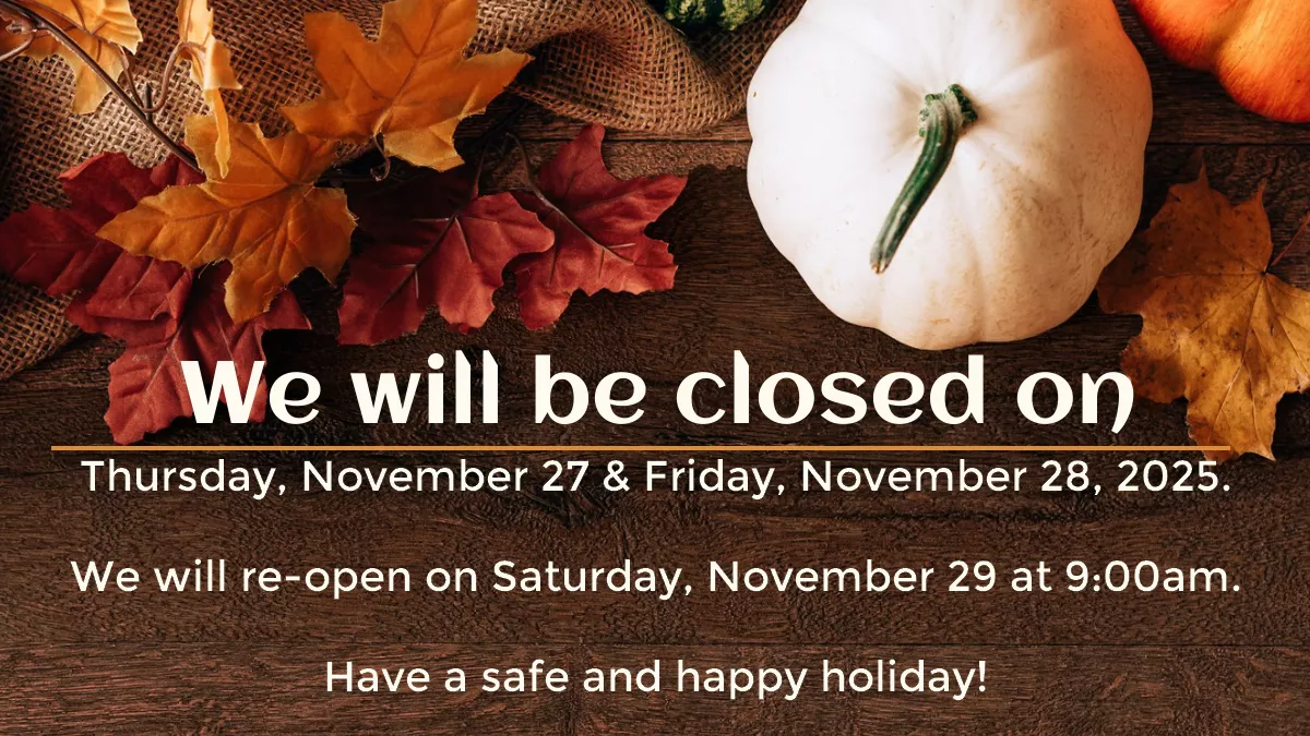 Closed for Thanksgiving