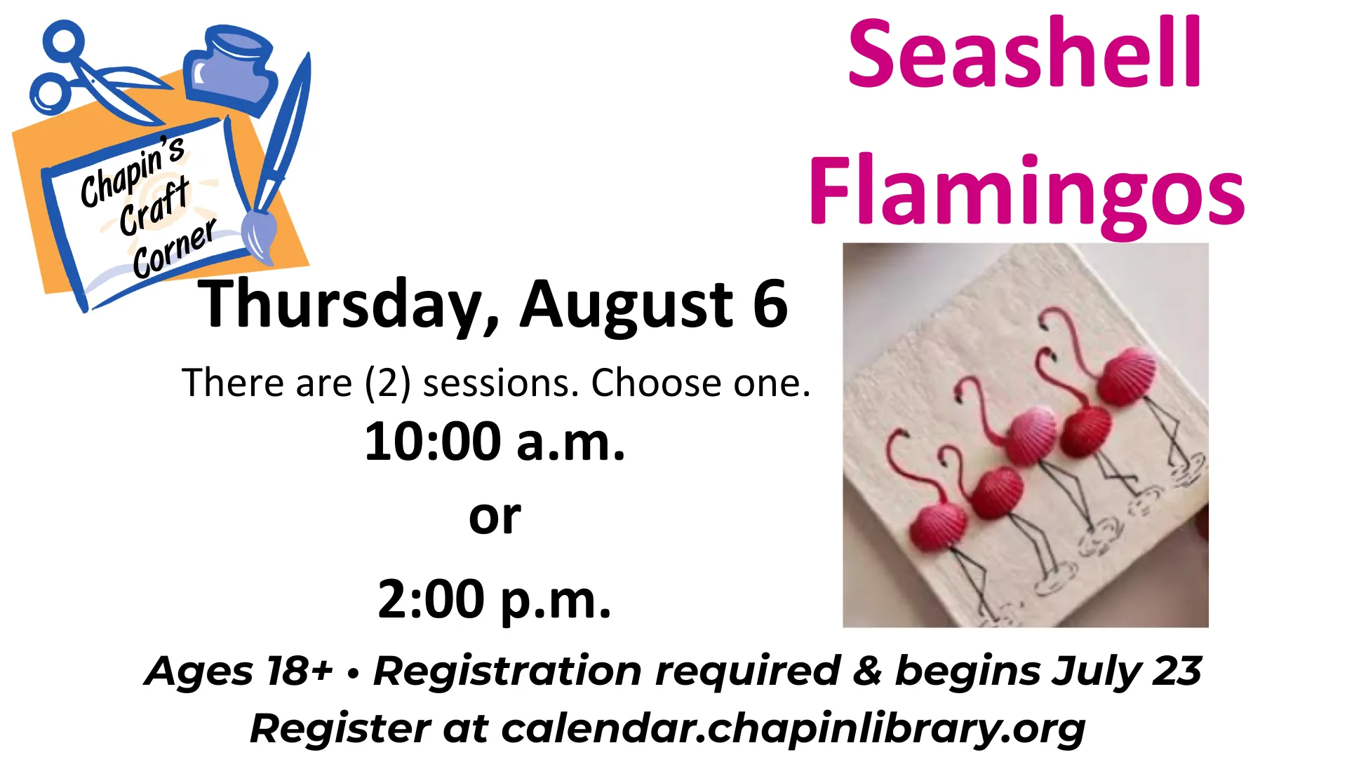 Craft Corner - Seashell Flamingos