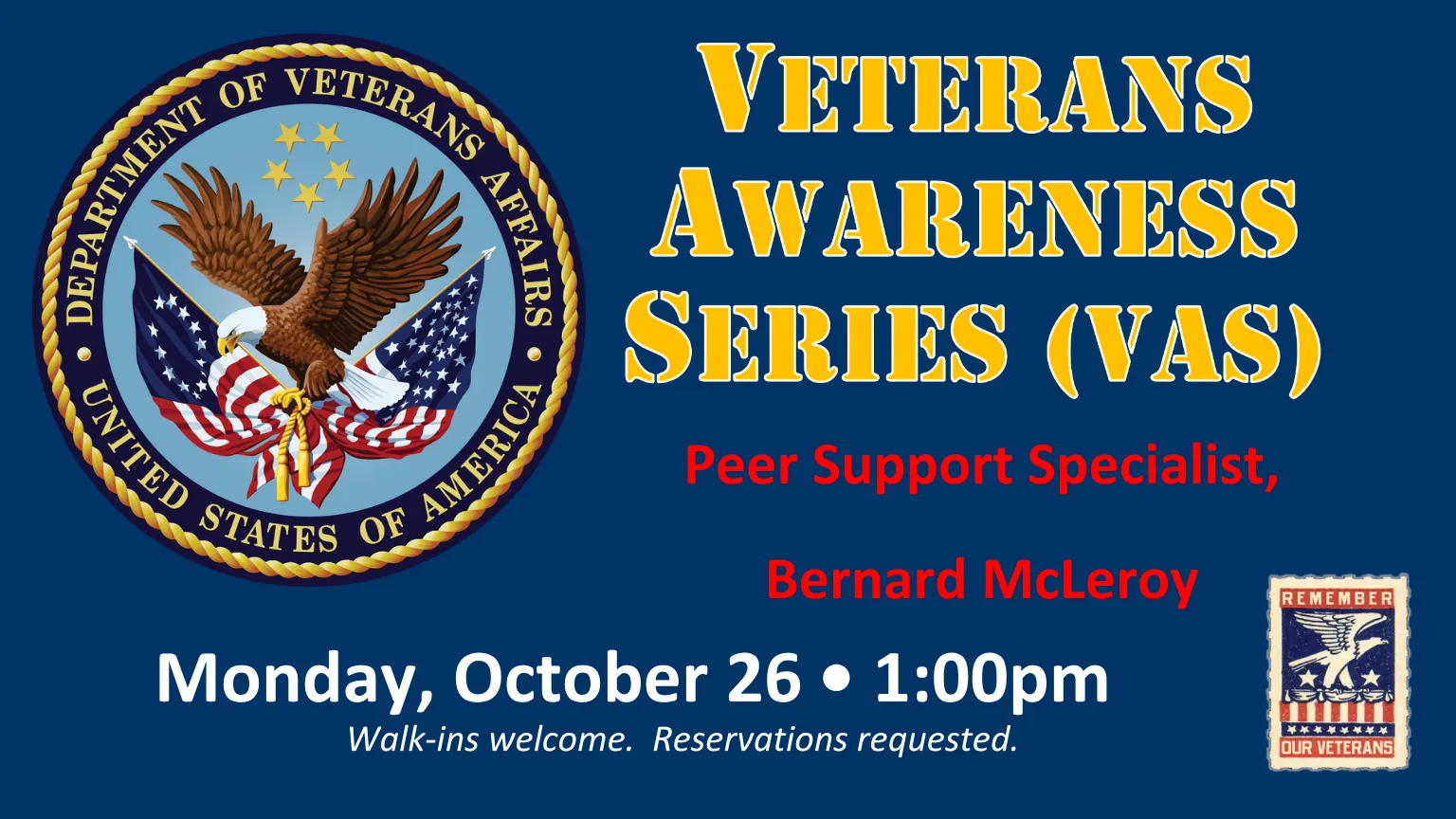 Veterans Dept Seal with Program Details