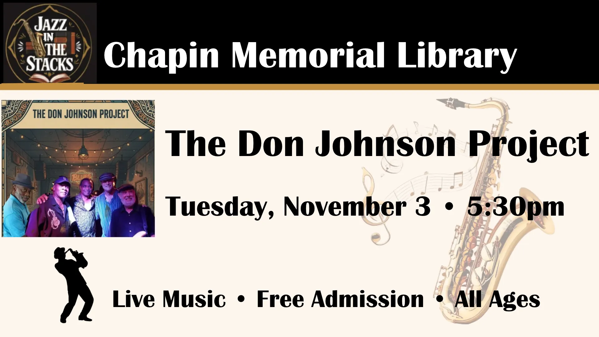 Photo of the band the Don Johnson Project and concert details